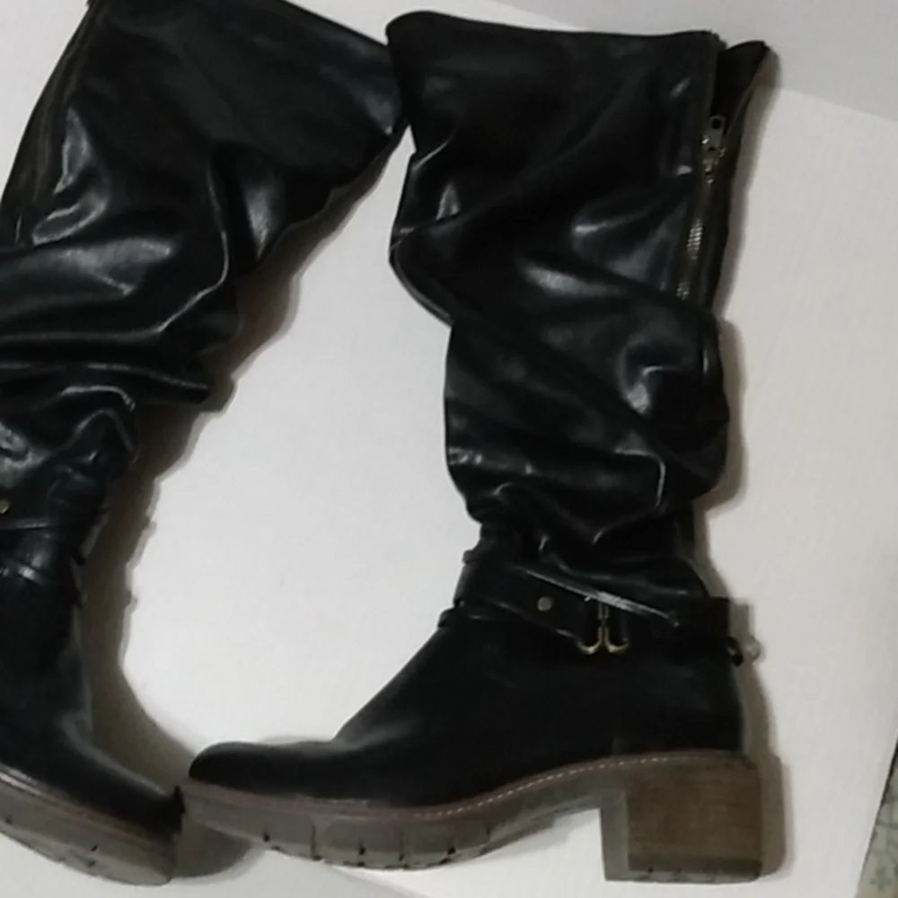 Tall Black Slouch  White Mountain crammers Boot 8.5 - Picture 3 of 16